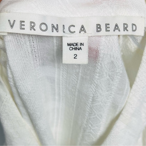 Veronica Beard Sol Lace Inset Ruffle Sleeveless Lace Crochet White Top Blouse 2 - Picture 9 of 16